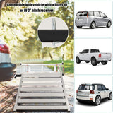 Aluminum Cargo Carrier, 50"x29.5" Hitch Mounted Wheelchair Scooter Mobility Carrier Medical Lift Rack Ramp, 500 lbs Weight Capacity