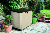 Keter 226814 Store-It-Out MAX 4.8 x 2.7 Outdoor Resin Horizontal Storage Shed, 42 cu.ft, Beige/Brown
