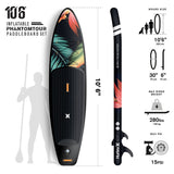 Hurley Phantom 10′ 6′′ Paradise Inflatable Stand-Up Paddleboard Package