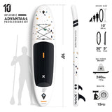 Hurley Advantage 10′ Terrazzo Inflatable Stand-Up Paddleboard Package