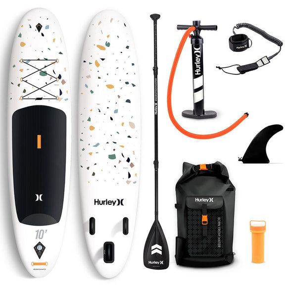 Hurley Advantage 10′ Terrazzo Inflatable Stand-Up Paddleboard Package