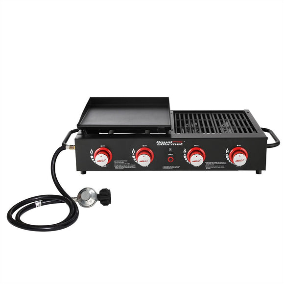 Royal Gourmet Portable 4-Burner Gas Griddle and Grill Combo