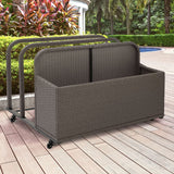 CO7303-WG Palm Harbor Outdoor Wicker Rolling Pool Float Caddy, Grey