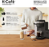 Keurig K-Cafe Coffee Maker, Single Serve K-Cup Pod Coffee, Latte and Cappuccino Maker, Comes with Dishwasher Safe Milk Frother, Coffee Shot Capability, Compatible With all K-Cup Pods, Charcoal