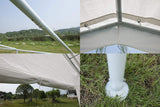 20×20 Heavy Duty Party Tent Carport Wedding Canopy Steel W/Sidewalls White