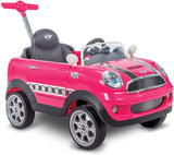 Mini Cooper for Kids Ride On Car W/ Push Stroller, Pink