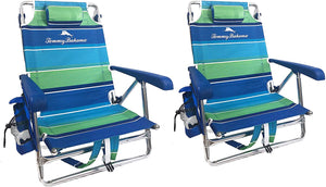 2019 2 Backpack Beach Chairs with Storage Pouch and Towel Bar