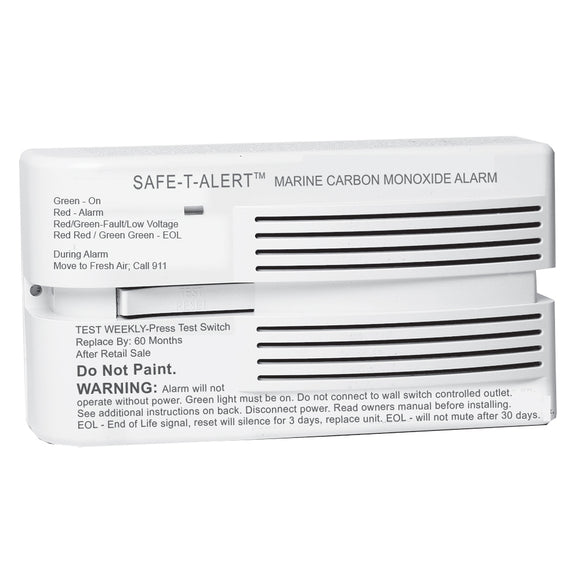 Safe-T-Alert 65 Series Marine Carbon Monoxide Alarm 12V – Surface Mount – White – M-65-541