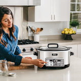 Auto-iQ Multi/Slow Cooker with 80-Pre-Programmed Auto-iQ Recipes for Searing, Slow Cooking, Baking and Steaming with 6-Quart Nonstick Pot (CS960)