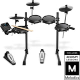 Drums Turbo Mesh Kit – Seven Piece Mesh Electric Drum Set With 100+ Sounds, 30 Play-Along Tracks, Drum Sticks & Connection Cables included