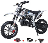 Bolt 50cc Dirt Bike Gas Dirt Bike Kids Dirt Bikes Pit Bikes Youth Dirt Pitbike with Gloves, Goggle and Handgrip,Red