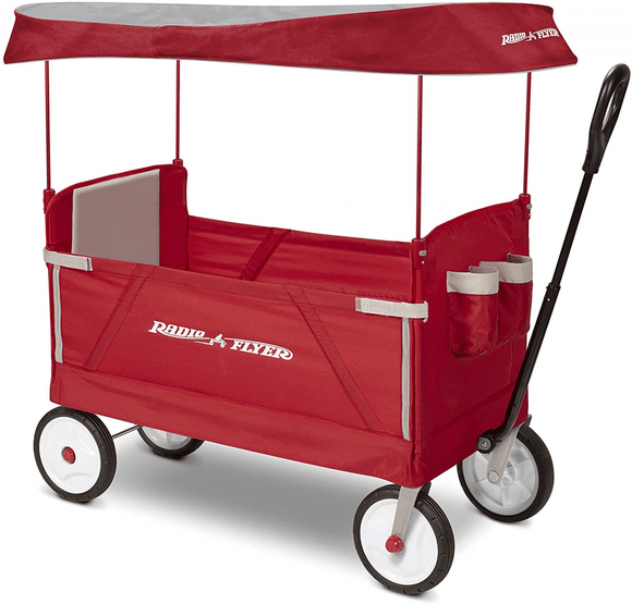 Radio Flyer 3-In-1 EZ Folding, Outdoor Collapsible Wagon, Red