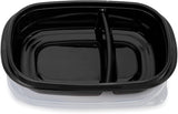 Rubbermaid TakeAlongs Divided Rectangle 3.7 Cups Black Meal Prep Container 10 Pack