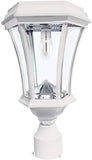 Victorian Bulb Solar Light, GS Bulb, 3" Fitter Mount for Wall Post Pier, White GS-94B-FPW