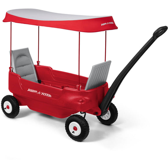 Radio Flyer, Deluxe All-Terrain Pathfinder Wagon with Canopy, Air Tires