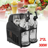 Double-Bowl Slush Frozen Drink Machine,Slush Machine 2 Tanks Commercial Frozen Drink Beverage Maker for Supermarkets Restaurants Commercial Use, 300W (Double-Bowl 300w)