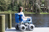 Beach/All Terrain Wheelchair, 12" Balloon Tires for Soft Sand, Easily Disassembles