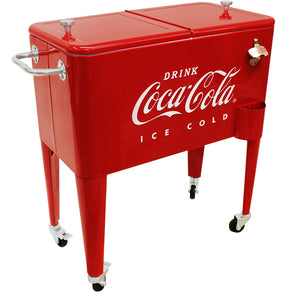 CP 98105 60 Qt Coca-Cola Ice Cold (Embossed) Cooler, Red