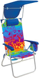 Beach Hi-Boy 17" Extended Seat Height Folding Beach Chair with Sun Shade Canopy Cover