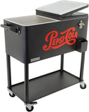 PS-206-PEPSI-AM 80 Quart Portable Rolling Patio Cooler, Matte Graphite