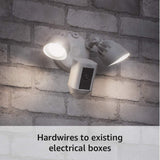 Ring Floodlight Camera Motion-Activated HD Security Cam Two-Way Talk and Siren Alarm, White