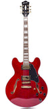 NEW GROTE 335 style Jazz Electric Guitar Flame Maple top Semi-Hollow Body Gold Hardware (black)