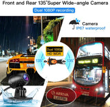 B1M Motorcycle Dash Cam No Screen Safe Driving 135°Wide Angle IP67 Waterproof Front and Rear Motor Drive Recorder 1080P GPS Optional Support Max 128GB G-Sensor WDR Loop Recording WiFi