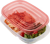 Rubbermaid TakeAlongs Divided Rectangle 3.7 Cups Red Food Storage Container 3 Pack