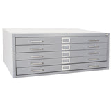 Lee 244876GY Dove Gray Steel 5 Drawer Flat File, 16-1/8" Height x 40-3/4" Width x 28-3/8" Depth