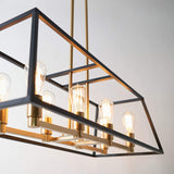 CAR36-ON Chandelier, Gold and Black