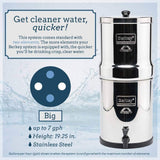 Big Berkey BK4X2 Countertop Water Filter System with 2 Black Berkey Elements and 2 Fluoride Filters