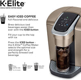 Keurig K-Elite Coffee Maker, Single Serve K-Cup Pod Coffee Brewer, With Iced Coffee Capability, Brushed Gold