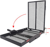 Trailer Hitch Folding Carrier for Wheelchair Scooter Disability Mobility Rack w/Loading Ramp – 400 lbs Weight Capacity