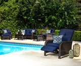 Outdoor Strathmere Luxury Recliner, Navy Blue