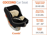 Coccoro Streamlined Lightweight Convertible Car Seat| 3 Across in Most Vehicles| Ideal for Compacts | Quick Install | 50% Lighter Than Other Leading Brands| Tru-Safe Impact Protection| Licorice