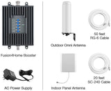 Fusion4Home Cell Phone Signal Booster Kit for Home and Office – Verizon, AT&T, Sprint, T-Mobile 3G, 4G and LTE, Covers Up to 3,000 Sq Ft