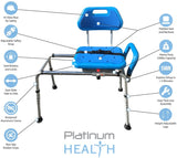 Gateway Premium Sliding Bath Transfer Bench with Swivel Seat-Padded (Blue)