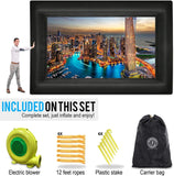 Jumbo 20 Feet Inflatable Outdoor and Indoor Theater Projector Screen – Includes Inflation Fan, Tie-Downs and Storage Bag – Supports Front and Rear Projection