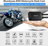 B1M Motorcycle Dash Cam No Screen Safe Driving 135°Wide Angle IP67 Waterproof Front and Rear Motor Drive Recorder 1080P GPS Optional Support Max 128GB G-Sensor WDR Loop Recording WiFi