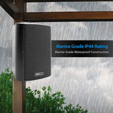 Pair of Wall Mount Waterproof & Bluetooth 6.5'' Indoor/Outdoor Speaker System, with Loud Volume and Bass. (Pair, Black. PDWR62BTBK)