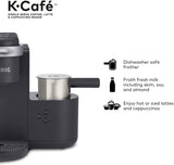 Keurig K-Cafe Coffee Maker, Single Serve K-Cup Pod Coffee, Latte and Cappuccino Maker, Comes with Dishwasher Safe Milk Frother, Coffee Shot Capability, Compatible With all K-Cup Pods, Charcoal