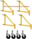 Multipurpose Maxi Square Baker Style Scaffold Tower with Improved Clamp on 18" Outrigger Package – 12ft, 1,000-Lb. Capacity, Model# 2MFS18O