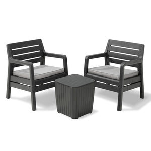 [AS-IS] Delano Outdoor Balcony Set Graphite Display Set