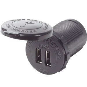 Blue Sea Systems – 12/24VDC Dual USB Outlet, Round – 1045