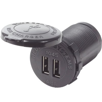 Blue Sea Systems – 12/24VDC Dual USB Outlet, Round – 1045