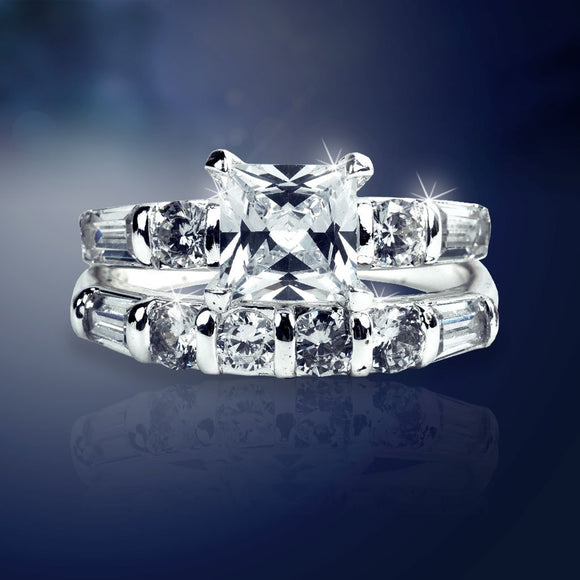 Diamond-Z4 Engagement & Wedding Ring Set