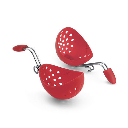 2Pc Egg Poacher set Red