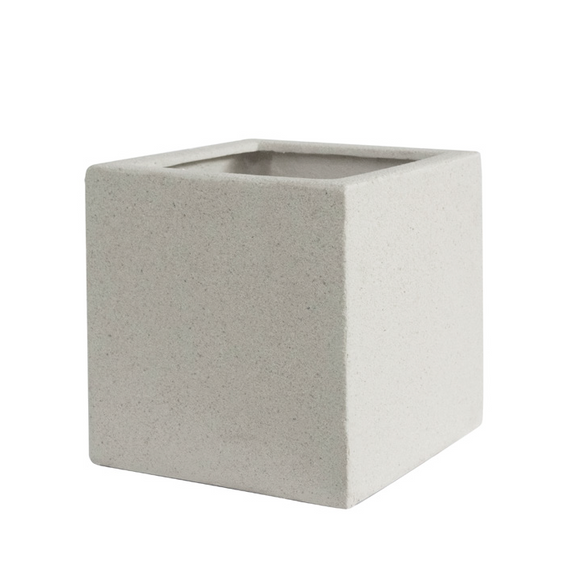 Alicante Planter Square White Textured