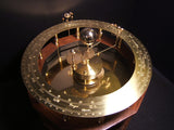 Grand Orrery with 9 planets in brass, stone and oak