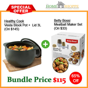 Bundle Set - Minl Long : Vesta Stock Pot 3L with Lid +Filled Meatball Maker Set